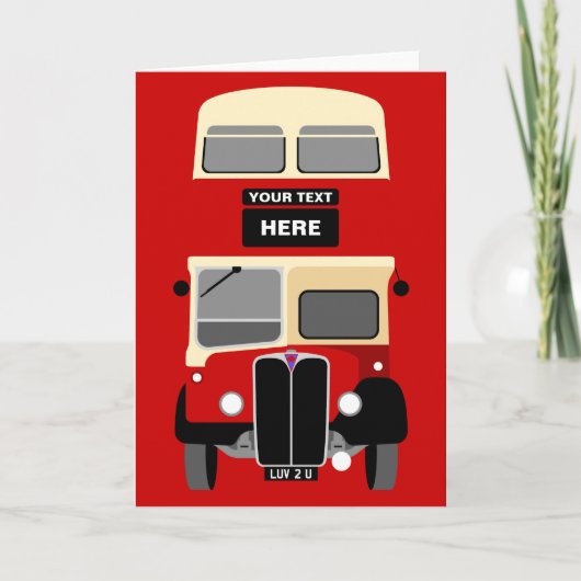 Personalize Old Brighton Double Decker Bus Kaart (Voorkant)