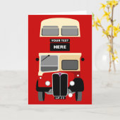 Personalize Old Brighton Double Decker Bus Kaart (Gele Bloem)