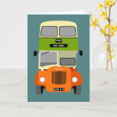 Personalize Old Glasgow Double Decker Bus Kaart (Gele Bloem)