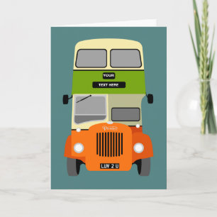 Personalize Old Glasgow Double Decker Bus Kaart
