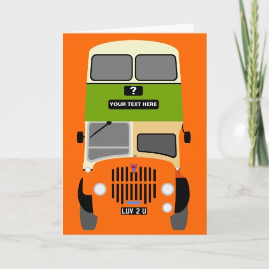 Personalize Old Glasgow Double Decker Bus Kaart (Voorkant)