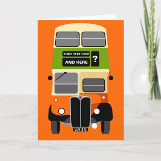 Personalize Old Glasgow Double Decker Bus Kaart