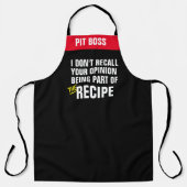 Personalize Opinion Funny Chef Apron - Grill! Schort (Voorkant)