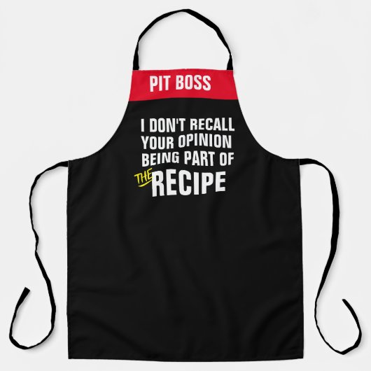Personalize Opinion Funny Chef Apron - Grill! Schort (Voorkant)