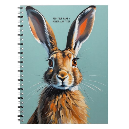 PERSONALIZE Painted Rabbit | Notebook Journal Notitieboek (Voorkant)