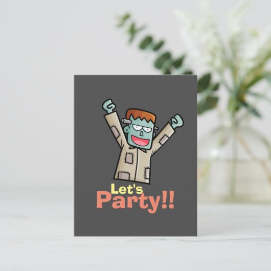 Personalize Party Frankenstein Briefkaart (Staand voorkant)