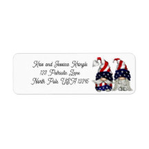 Personalize Patriotic Gnome Return Address Labels
