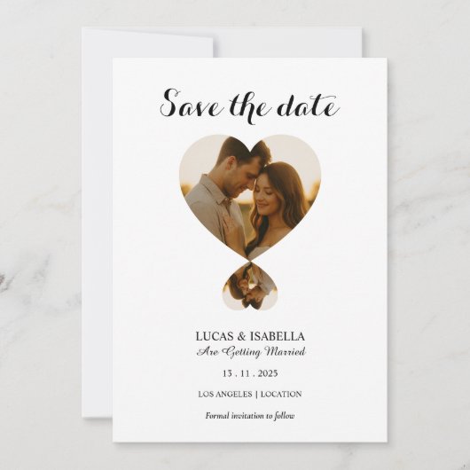 Personalize Photo save the date card Kaart (Voorkant)
