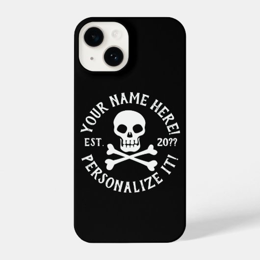 PERSONALIZE Pirate Skull en Crossbones iPhone Hoesje (Achterkant)
