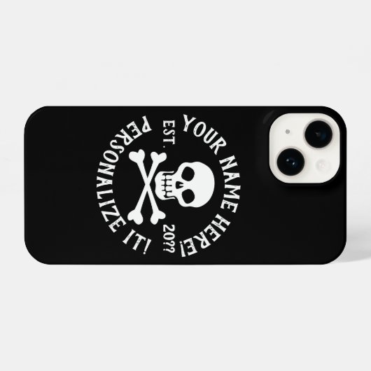 PERSONALIZE Pirate Skull en Crossbones iPhone Hoesje (Achterkant horizontaal)