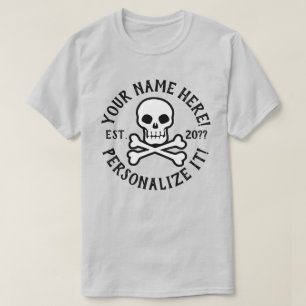 PERSONALIZE Pirate Skull en Crossbones T-Shirt