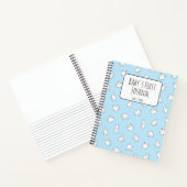 Personalize Polar Bear Blue Baby's First Journal Notitieboek (Binnen)