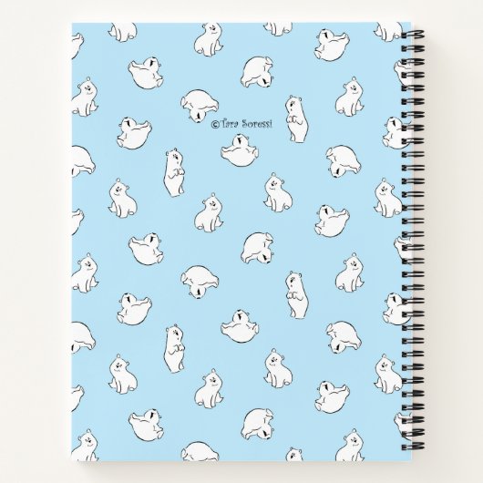 Personalize Polar Bear Blue Baby's First Journal Notitieboek (Achterkant)