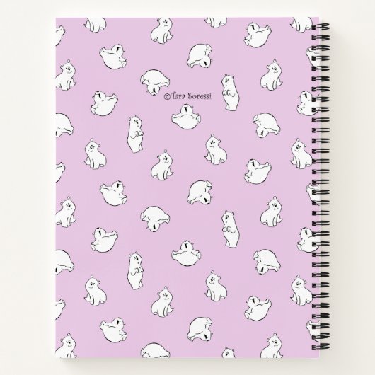 Personalize Polar Bear Pink Baby's First Journal Notitieboek (Achterkant)