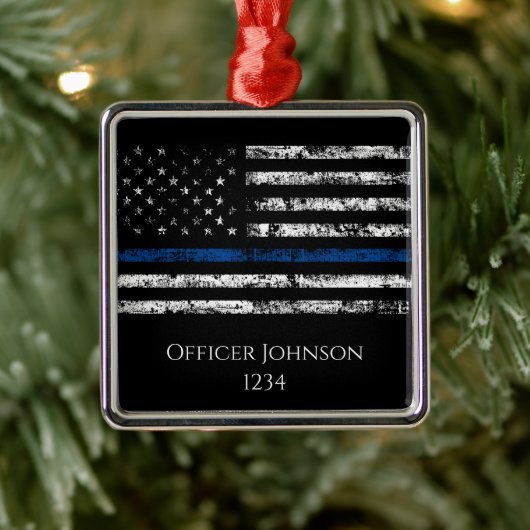 Personalize police officer gift  metalen ornament (Boom)
