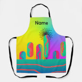 Personalize Rainbow Geo Craft Kitchen Baker Chef   Schort (Voorkant)
