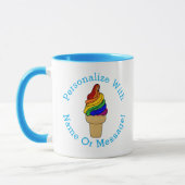 PERSONALIZE Rainbow Swirl Ice Cream Mok (Links)