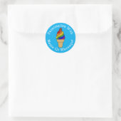 PERSONALIZE Rainbow Swirl Ice Cream Ronde Sticker (Tas)
