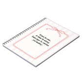 PERSONALIZE Red Ribbon Pink Stripe Pattern Notitieboek (Linkerzijde)