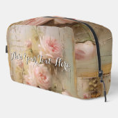 Personalize Romantic Roses Cosmetic Toiletry Bag Toilettasje (Rechterhoek)