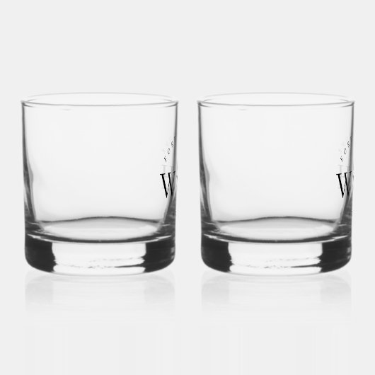 Personalize Rustic Floral Stem Wedding Monogram Whisky Glas (Rechts)