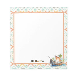 Personalize Sailboat Notepad Notitieblok