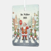 Personalize Santa as a School Crossing Guard Metalen Ornament (Voorkant links)