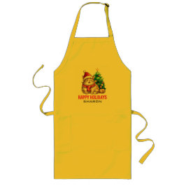 Personalize Santa Paws Says Happy Holidays Lang Schort