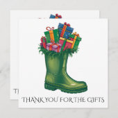 Personalize Santa's New Boots Bedankkaart (Voorkant / Achterkant)