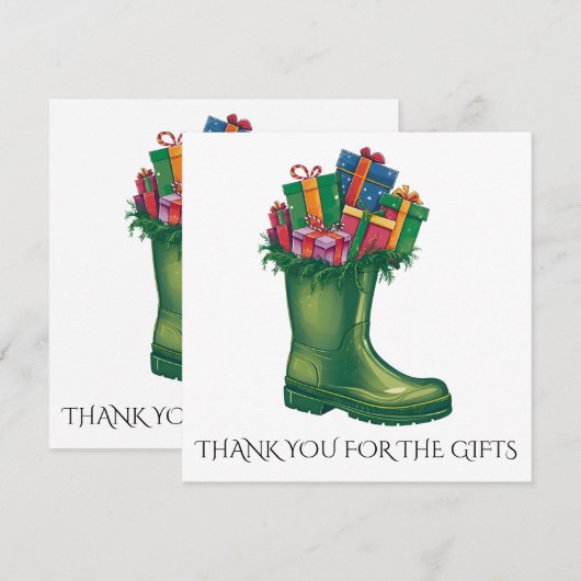 Personalize Santa's New Boots Bedankkaart (Voorkant / Achterkant)