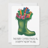 Personalize Santa's New Boots Kaart (Voorkant)
