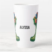 Personalize Santa's New Boots Latte Mok (Voorkant)