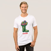 Personalize Santa's New Boots Tri-Blend Shirt (Voorkant volledig)