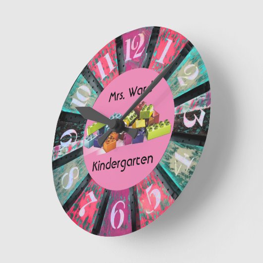 PERSONALIZE SCHOOL CLOCK RONDE KLOK (Hoek)