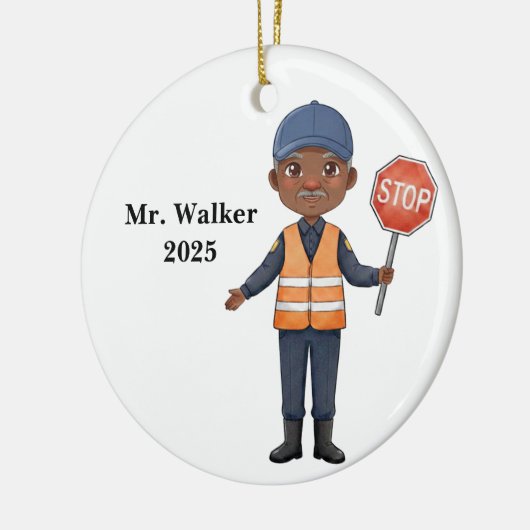 Personalize School Crossing Guard Ceramic Ornament (Links)