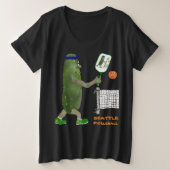 Personalize SEATTLE Mr. Pickle Pickleball Grote Maat T-shirt (Design voorkant)