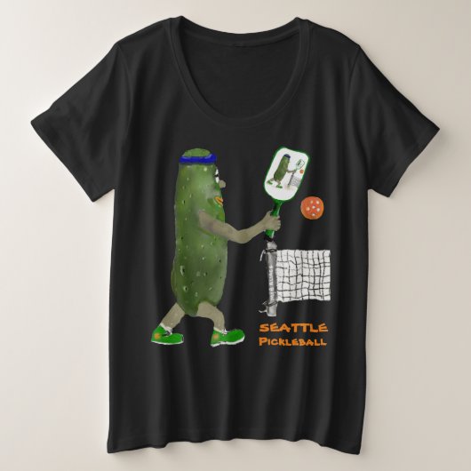 Personalize SEATTLE Mr. Pickle Pickleball Grote Maat T-shirt (Design voorkant)
