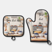 Personalize Set of 2 Kitchen Oven Mitt Potholder (Voorkant)