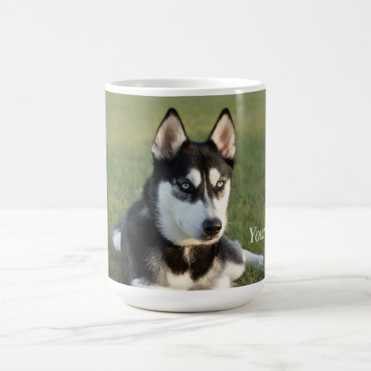 Personalize Siberian Husky puppy portret Koffiemok (Center)