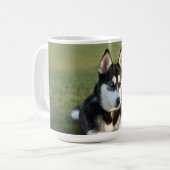 Personalize Siberian Husky puppy portret Koffiemok (Voorkant links)