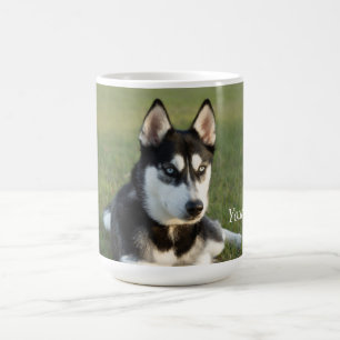 Personalize Siberian Husky puppy portret Koffiemok