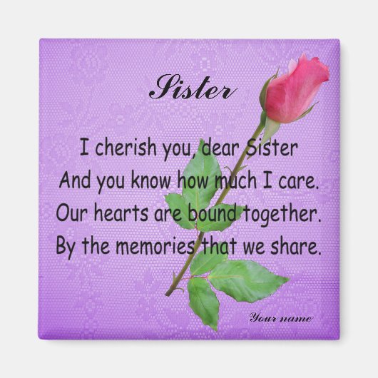 PERSONALIZE SISTER -MAGNET MAGNEET (Voorkant)