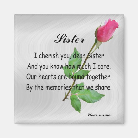 PERSONALIZE SISTER -MAGNET MAGNEET (Voorkant)