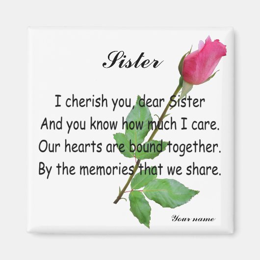 PERSONALIZE SISTER -MAGNET MAGNEET (Voorkant)