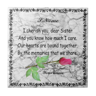 PERSONALIZE SISTER QUOTE TEGELTJE