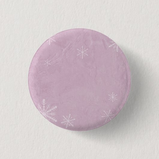 PERSONALIZE Snowflake Paper 3 - Roze Ronde Button 3,2 Cm (Voorkant)