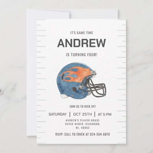 Personalize Sport Football Birthday Kaart (Voorkant)