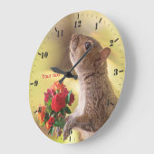 Personalize Squirrel with roses for You Grote Klok (Hoek)