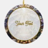 Personalize Stained Glass Nativity Scene Christmas Keramisch Ornament (Achterkant)