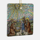 Personalize Stained Glass Nativity Scene Christmas Keramisch Ornament (Rechts)
